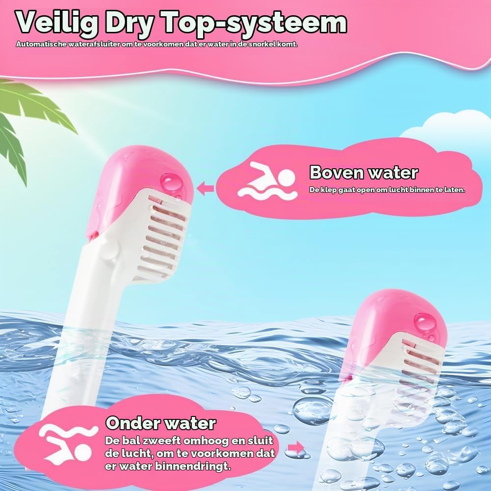Thumbnail 4 de AOOSA kinder-snorkelmasker met 180° zicht en Dry Top-snorkel