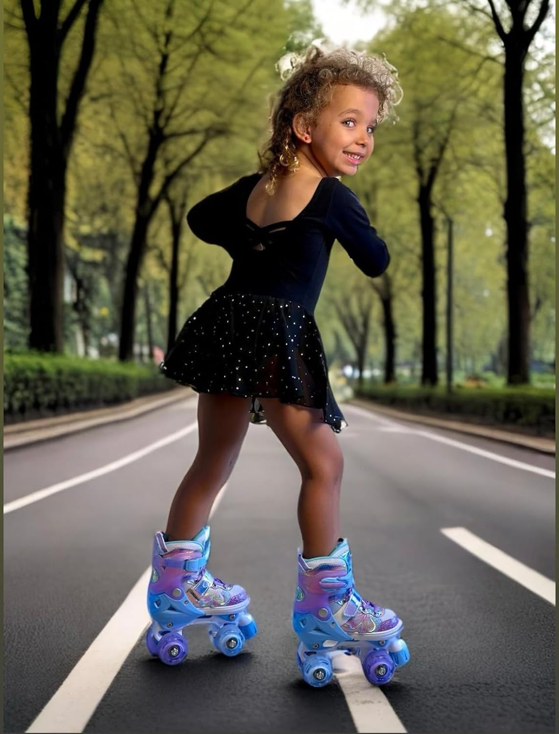 Thumbnail 6 de Nattork Kids Roller Skates (Adjustable 4-Size Quad Skates) with Light-Up Wheels