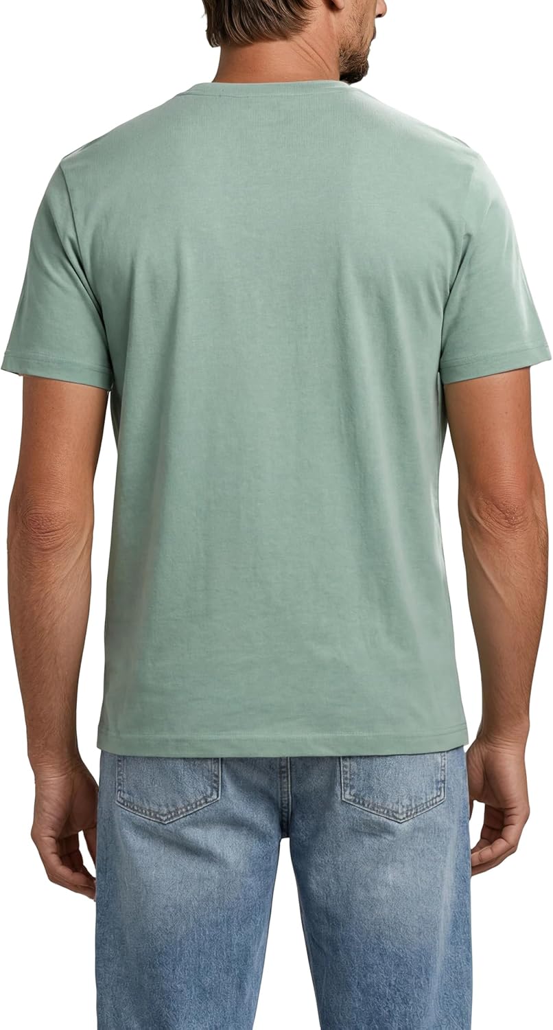 Detalle de MUSTANG Herren-T-Shirts im Regular Fit (4er-Set) aus Baumwolle, Rundhals Kurzarm mit Logoprint