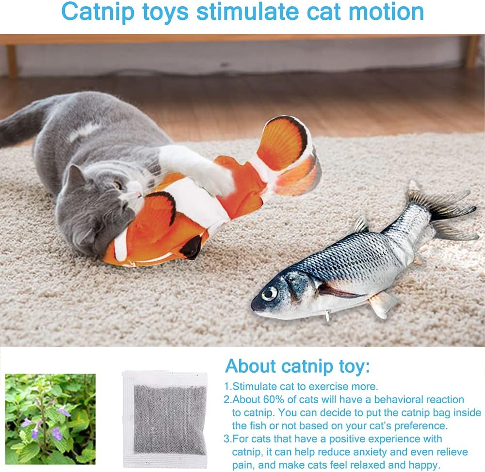 Detalle de Nepfaivy Floppy Fish Cat Toy 11 inch