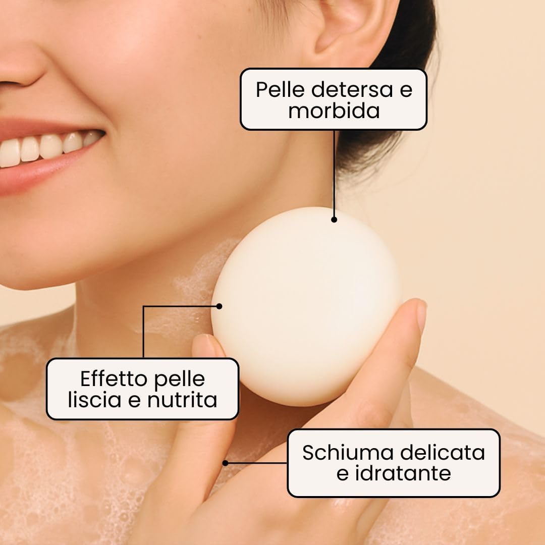 Detalle de Enooso Docciaschiuma Solido Nutriente COCCO e VANIGLIA – 80 g, vegan & artigianale, Made in Italy