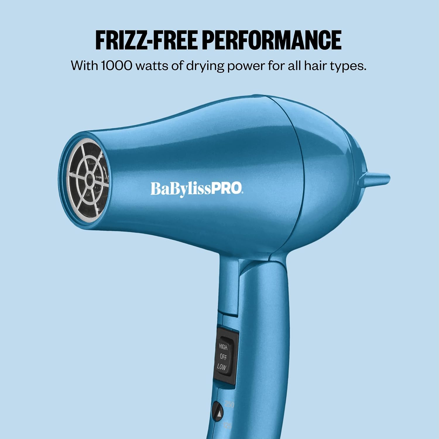 Thumbnail 3 de BaBylissPRO Nano Titanium Travel Hair Dryer (1000W) with Concentrator Nozzle, Foldable Handle, Dual Voltage