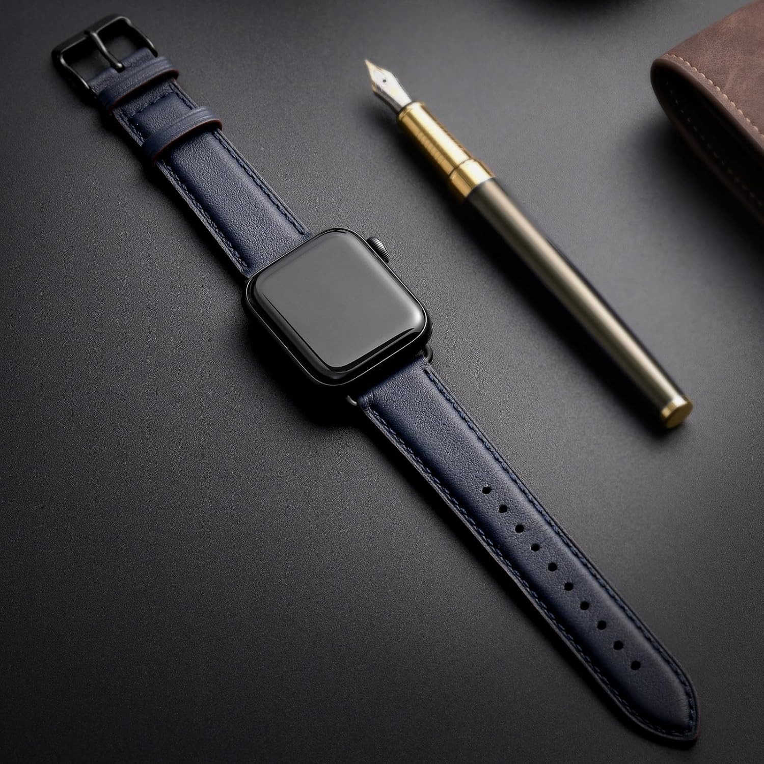 Thumbnail 3 de SUNFWR Leather Straps for Apple Watch (44mm/45mm/49mm/46mm, 42mm Series 1–3) – Genuine Leather Replacement Band