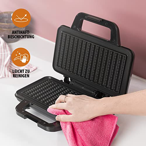 Detalle de Tristar WF-1171 Waffel-Pommes-Maker – 1000 W, Edelstahl, Antihaft, 15 Stück zugleich