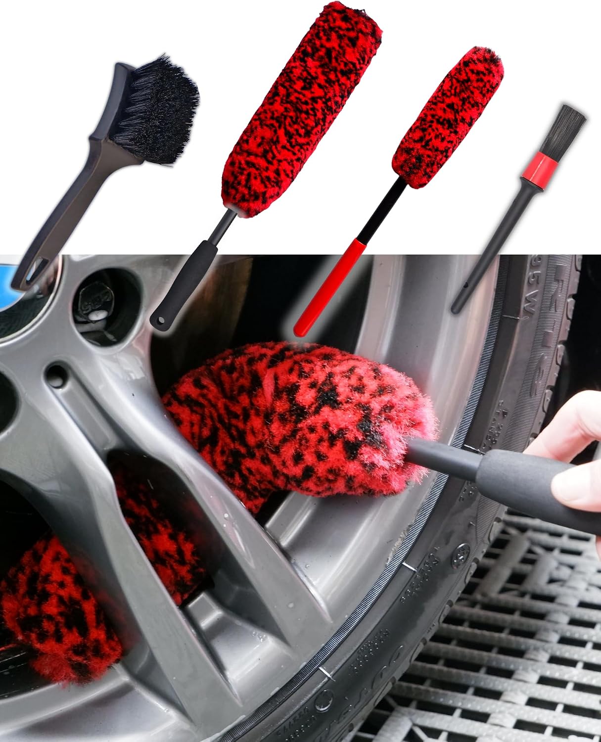 Detalle de oesee Professional Wheel Brush Kit 4-Pack 🧽