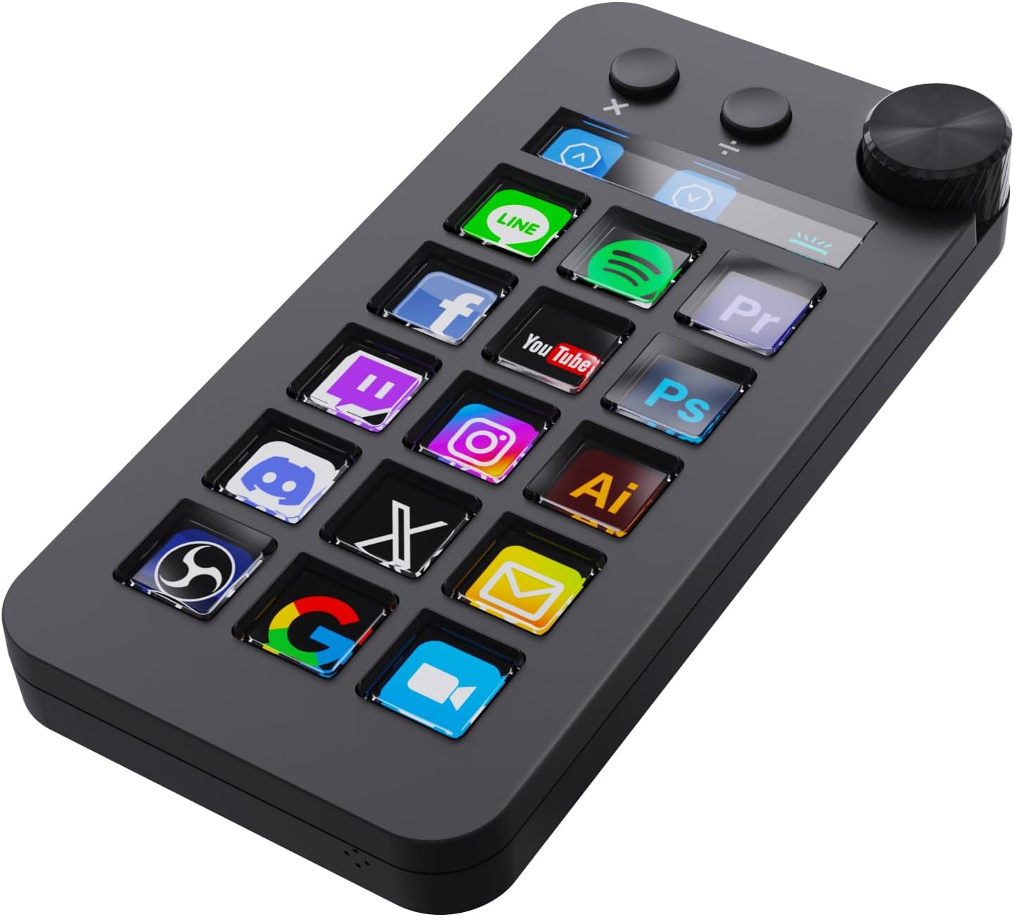 Detalle de ActionRing N1 Streaming Deck, 15 Customizable LCD Keys, 3 Modes and Dial
