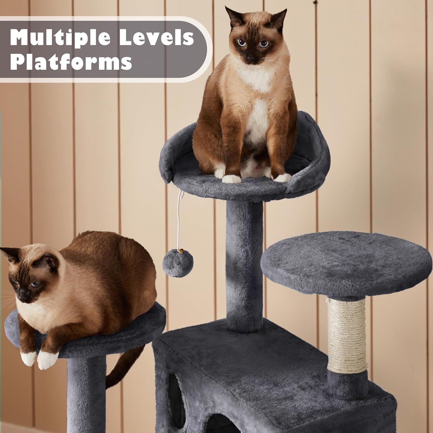 Detalle 2 de Yaheetech Árbol rascador 139 cm para gatos