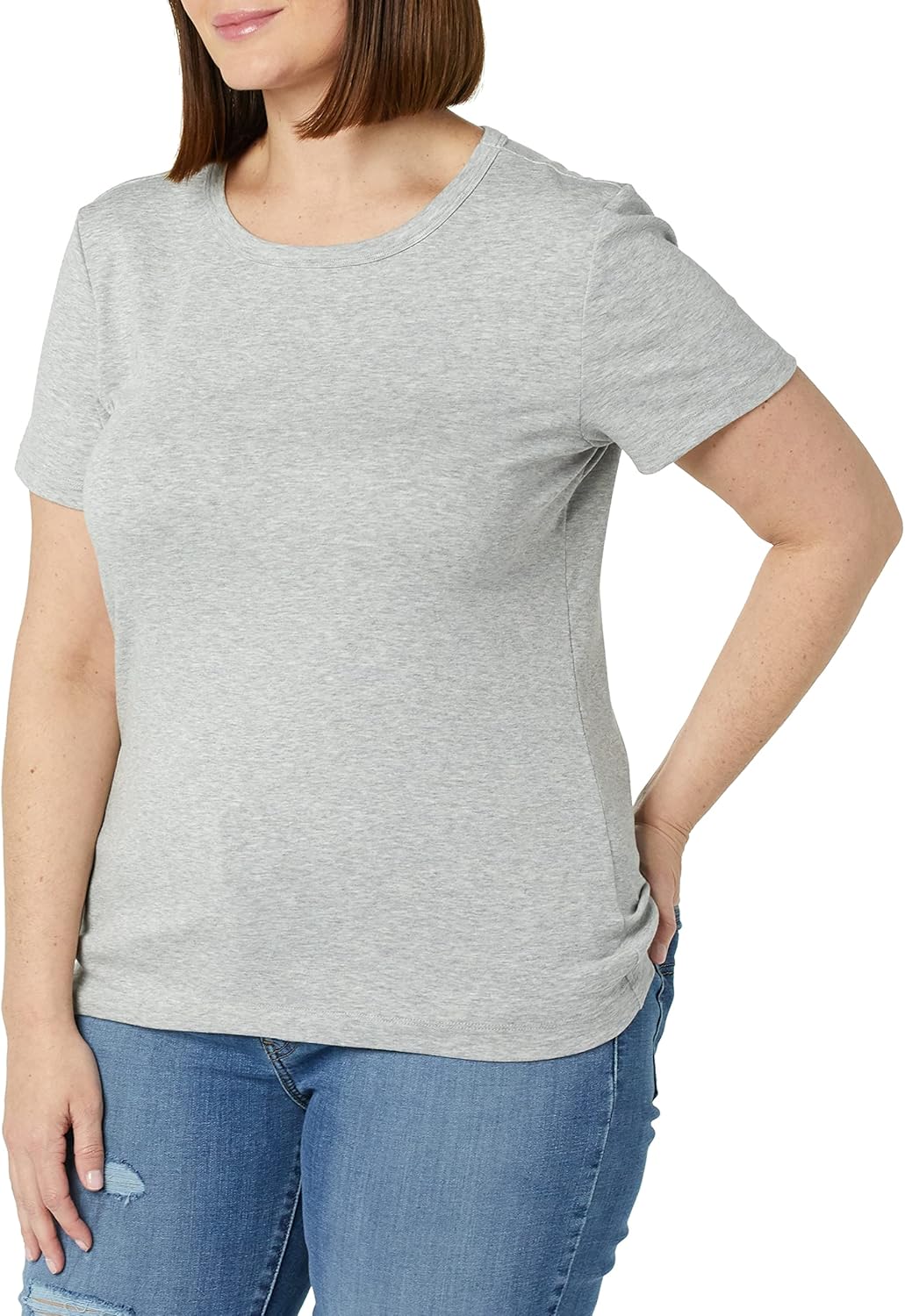 Thumbnail 4 de Amazon Essentials Damen Kurzärmeliges T-Shirt mit Rundhalsausschnitt – Slim Fit, Baumwolle-Modal-Microrib