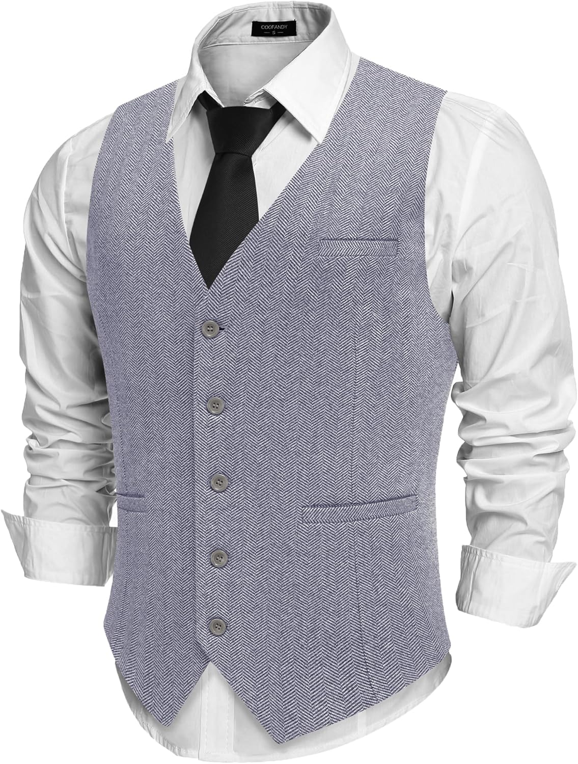 COOFANDY Gilet Classique Gris - Gilet de soirée élégant