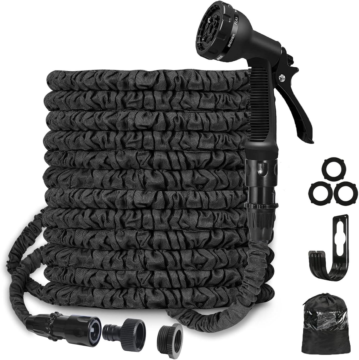 Detalle de BABADU 100FT Expandable Garden Hose Pipe with 7-Function Nozzle
