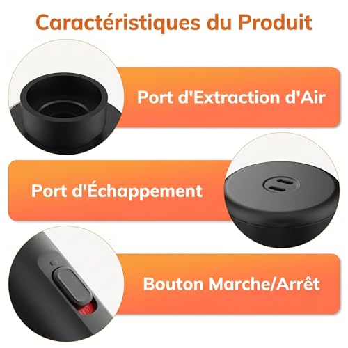 Detalle de MONVANE Bomba de Vacío Eléctrica Portátil para Bolsas de Ropa – Mini USB-C
