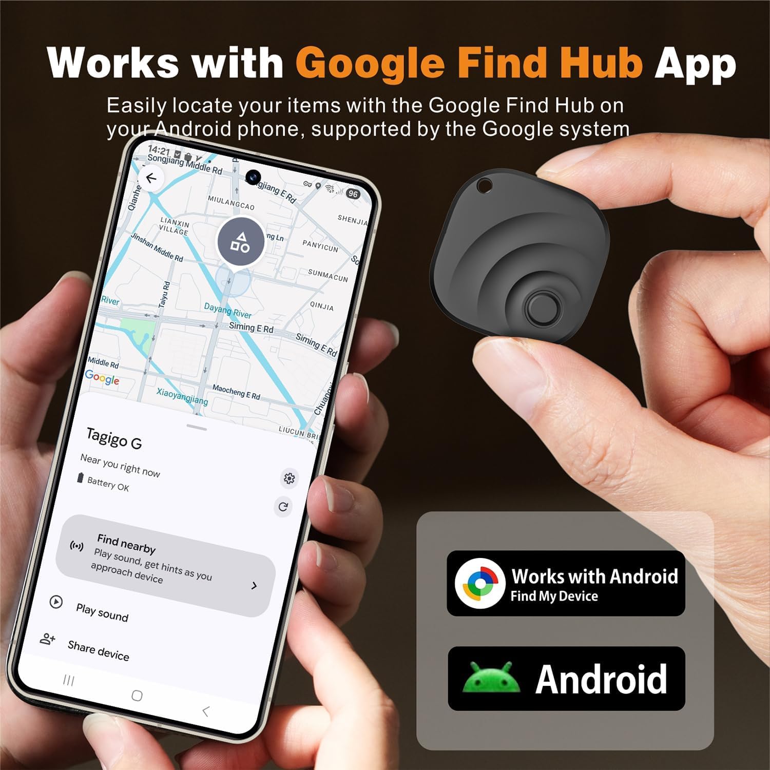 Detalle de Reyke Tracker Android: Smart Tag compatibile con Google Find My, set da 4 pezzi