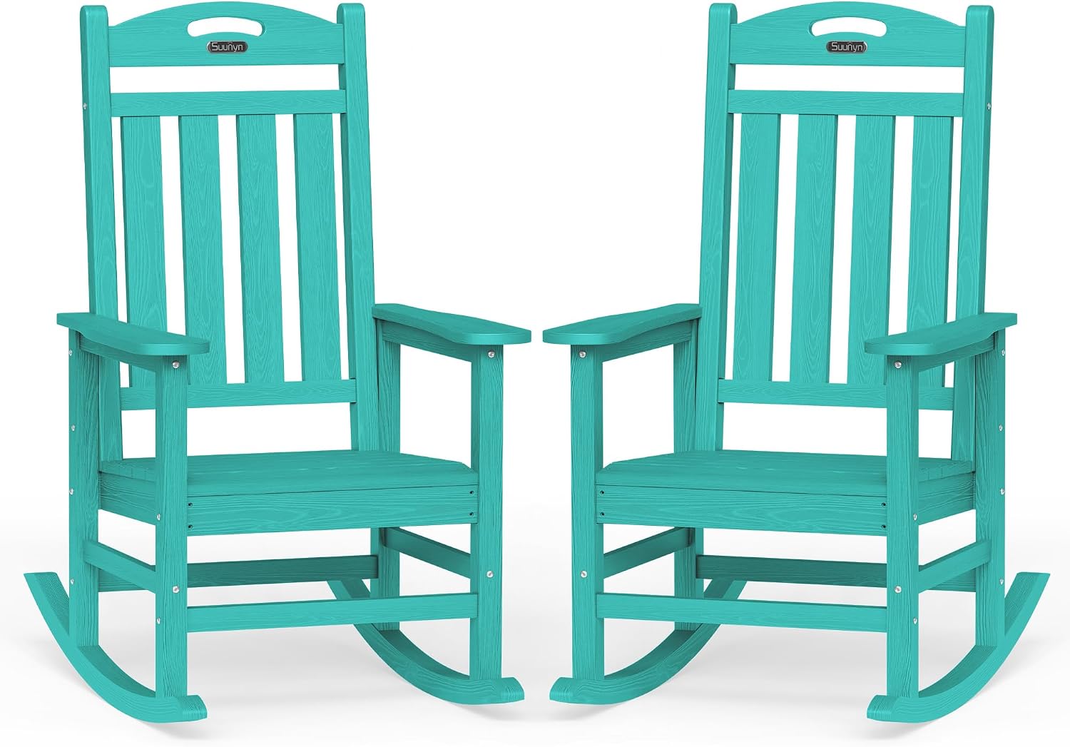 Detalle de SUUNYN HDPE Patio Rocking Chair Set of 2, Oversized All-Weather
