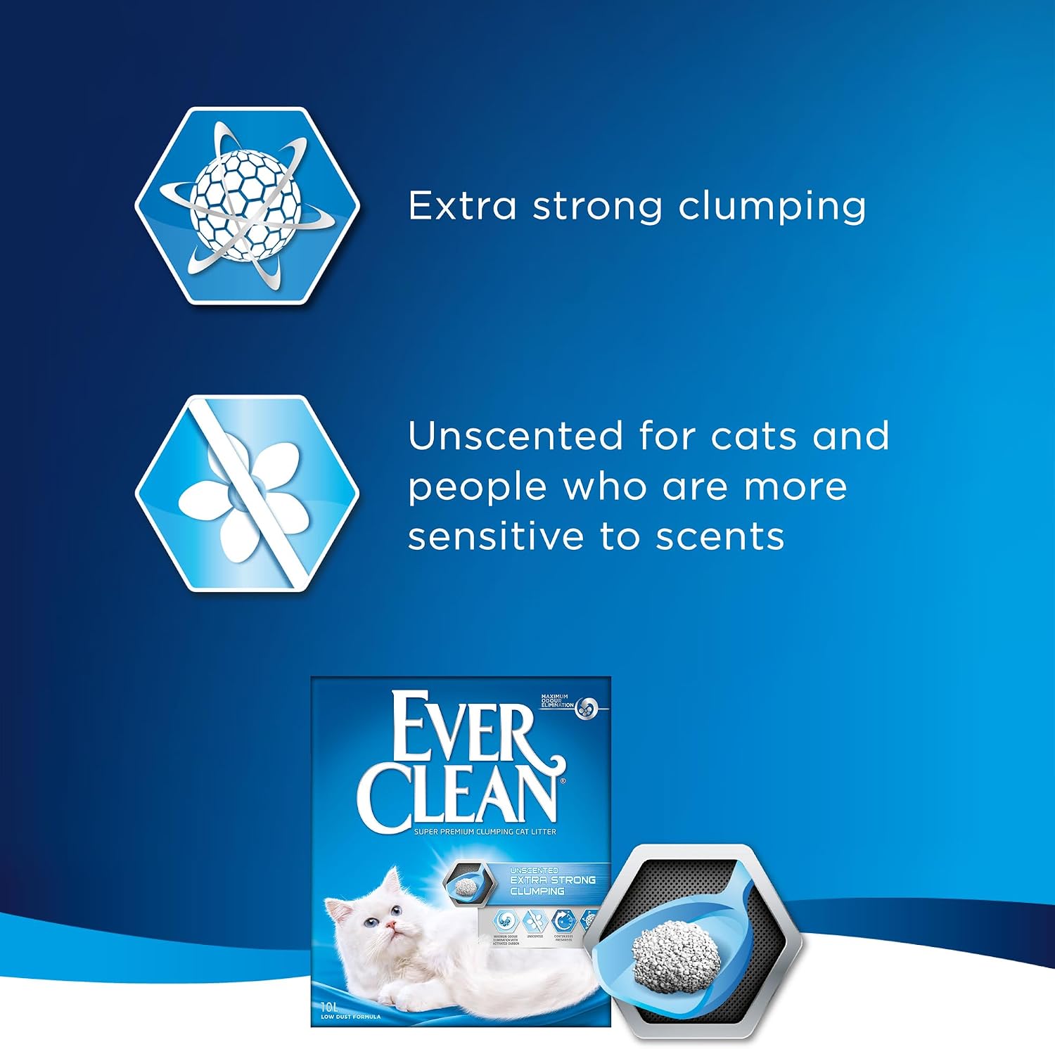 Detalle 2 de Ever Clean Extra Strong Clumping Cat Litter (10L) – Unscented