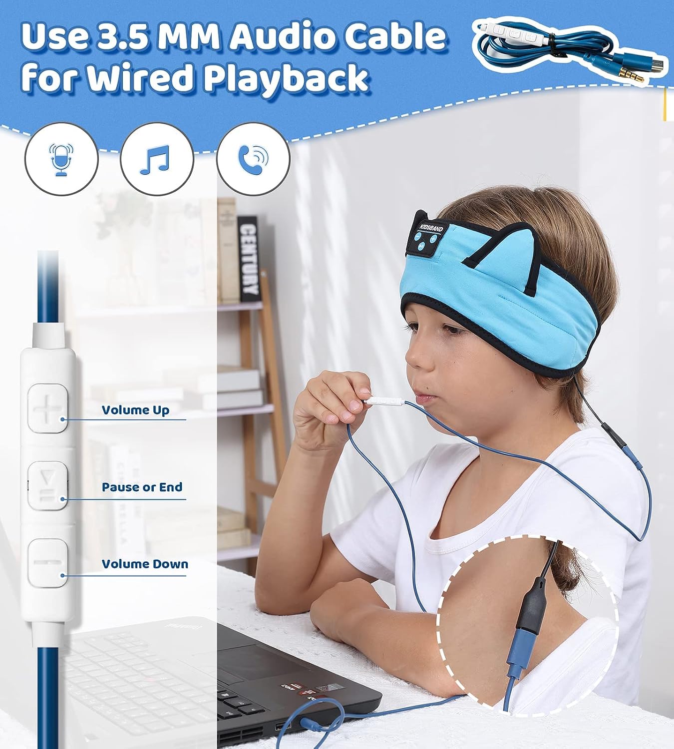 Detalle 2 de KIDSBAND Kids Headband Headphones Bluetooth 5.2