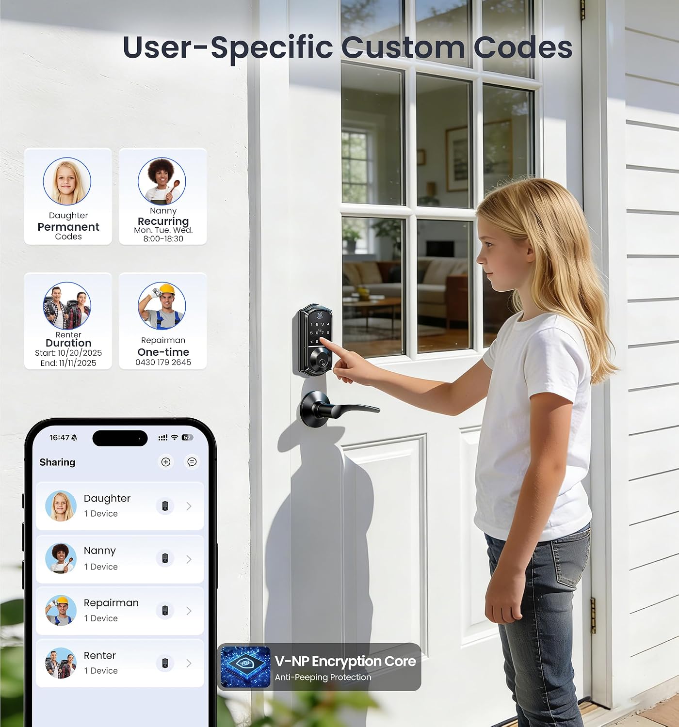 Detalle 2 de Veise Fingerprint Smart Door Lock VE017