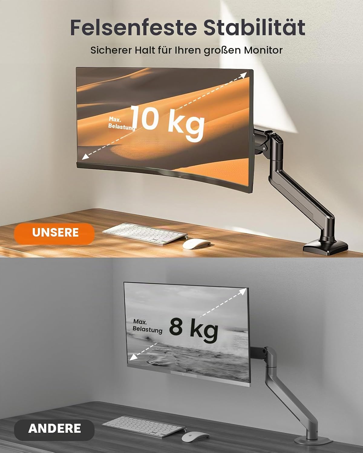 Detalle 2 de ErGear Monitorhalterung 13–34 Zoll mit 10 kg Tragfähigkeit