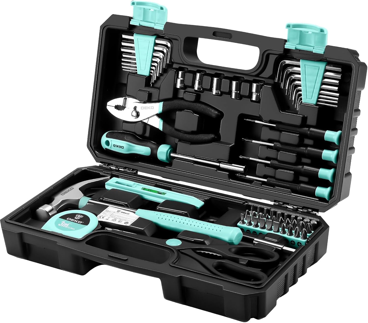 Thumbnail 6 de DEKO 62-Piece Tool Kit Tool Set in Moulded Plastic Box for Home Repair & DIY