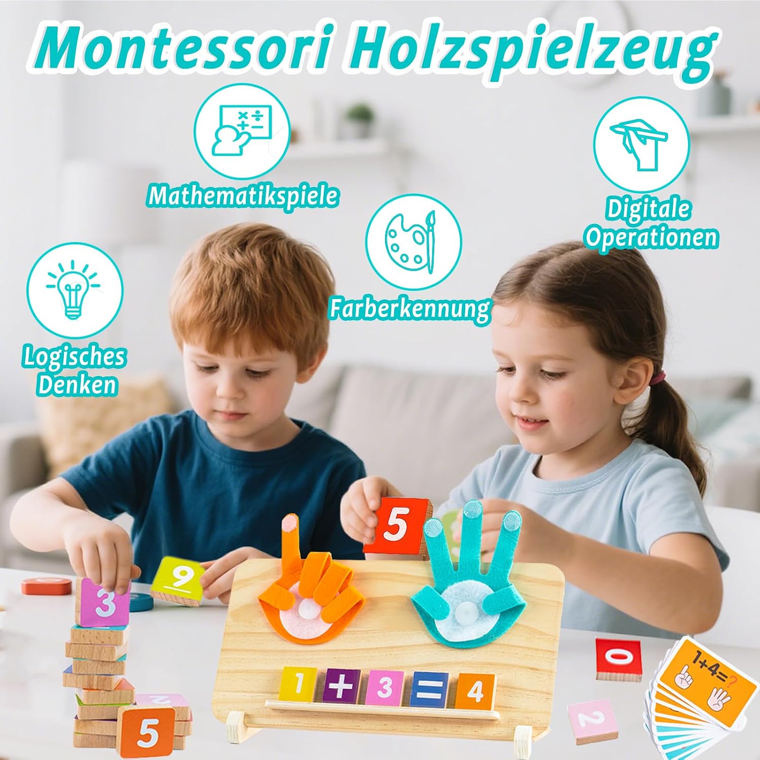 Detalle de DQMOON Montessori Lernspielzeug Zahlen ab 4