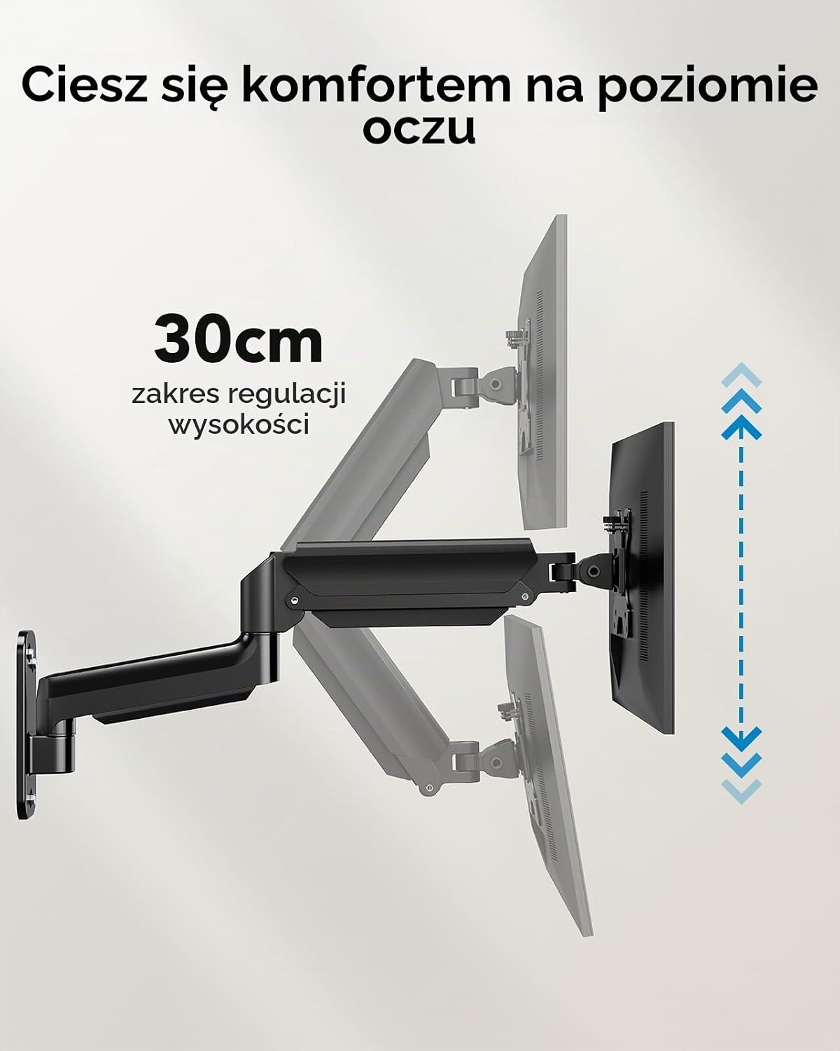 Thumbnail 5 de HUANUO HNWSS4 – uchwyt ścienny do monitora 24–35”, VESA 75–200 mm, 3–12 kg