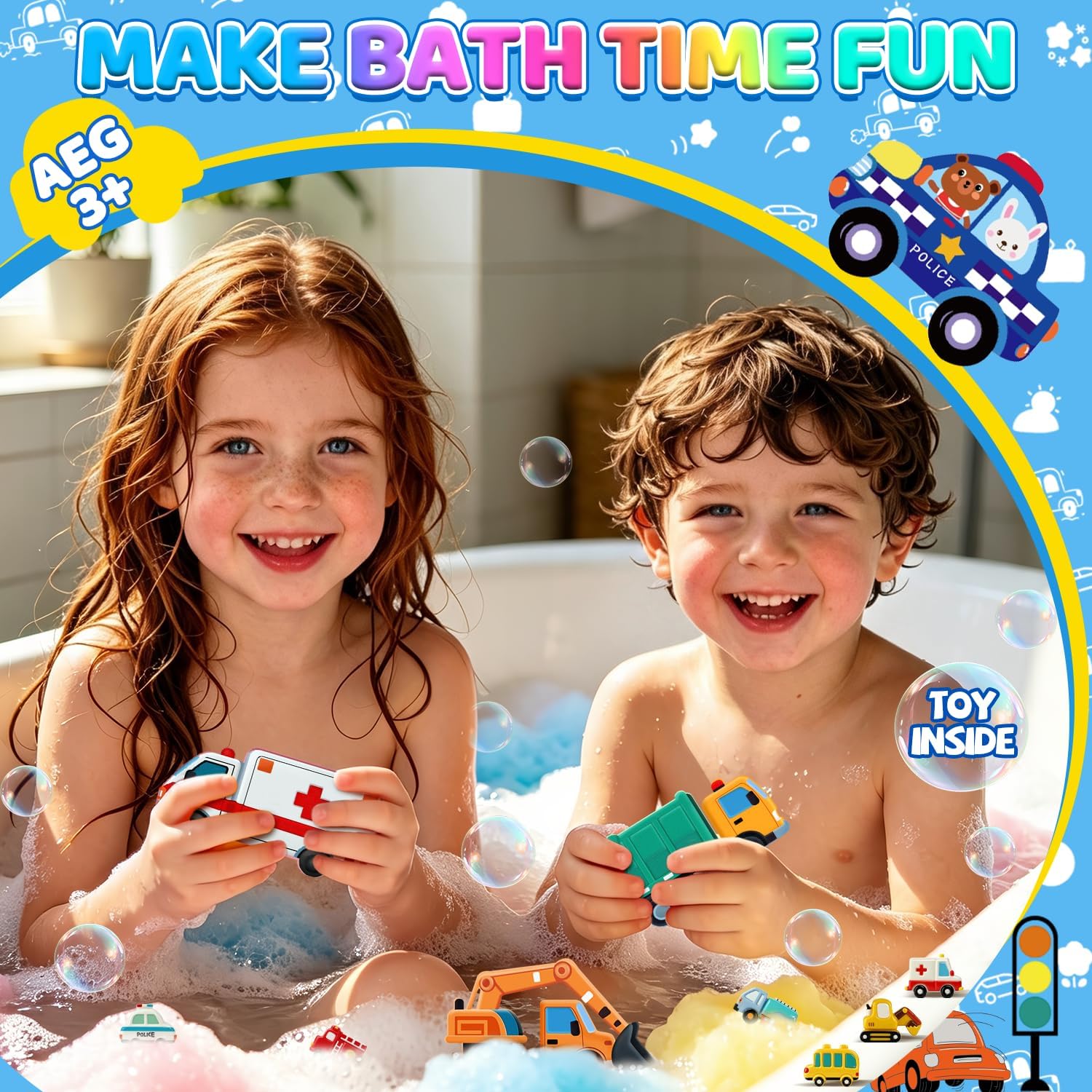 Detalle de Kids' Vehicle Bath Bombs, 6-Pack