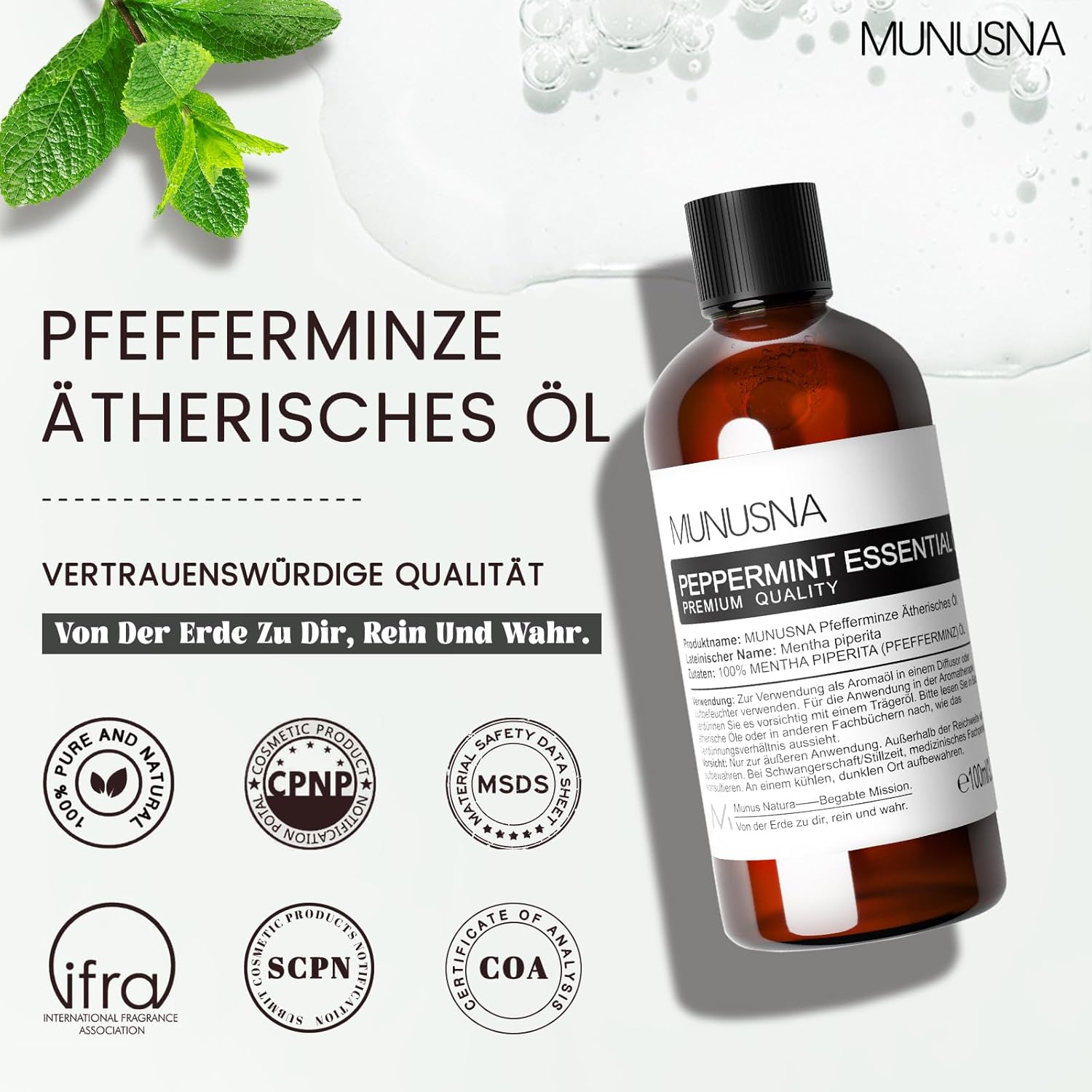 Thumbnail 6 de Pfefferminzöl 100ML von MUNUSNA – reines ätherisches Öl für Diffuser, Sauna und Wellness