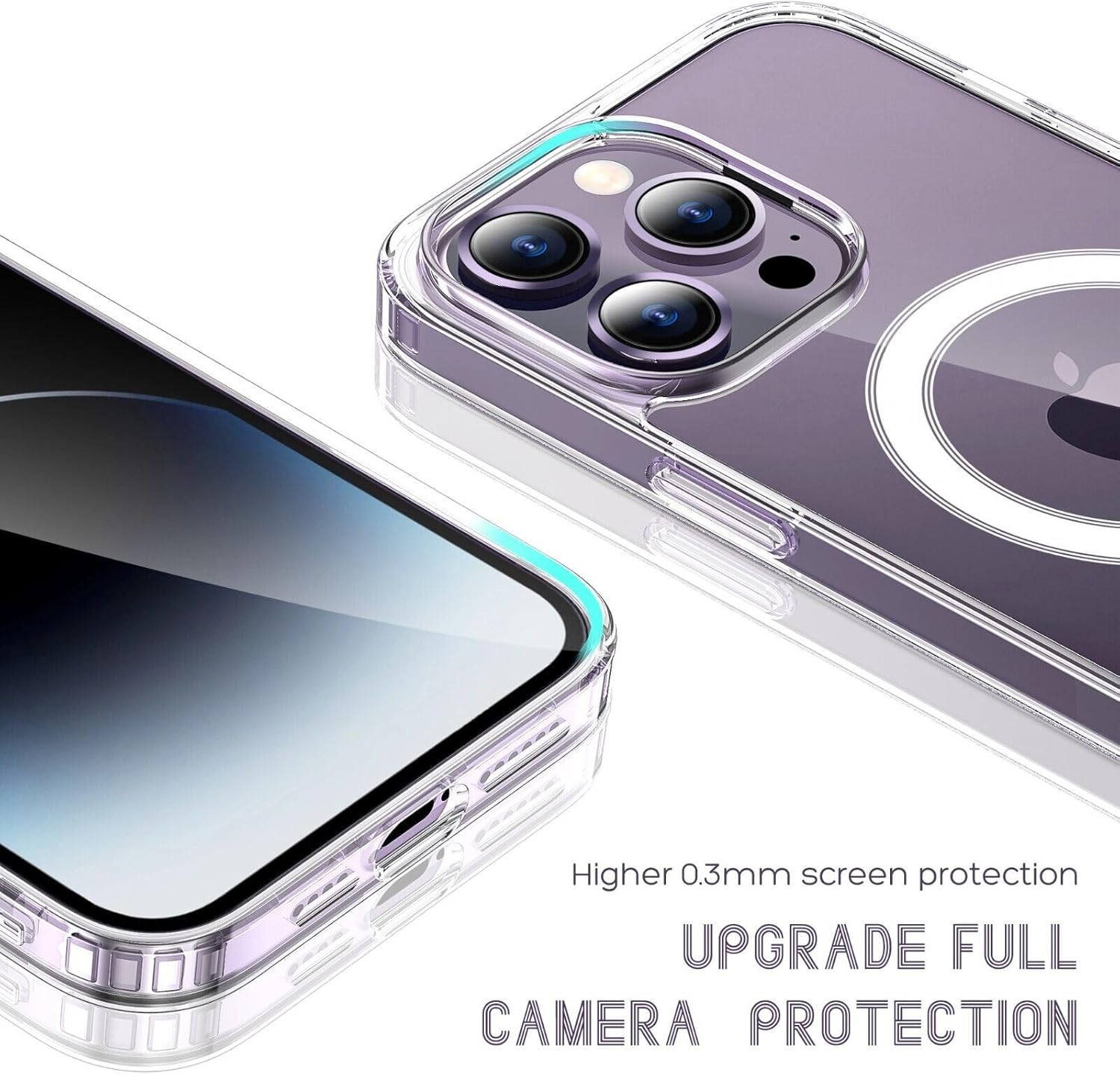 Detalle 2 de FOLAZ Clear and Transparent Magnetic Case for iPhone 15 Pro Max (6.7-inch)
