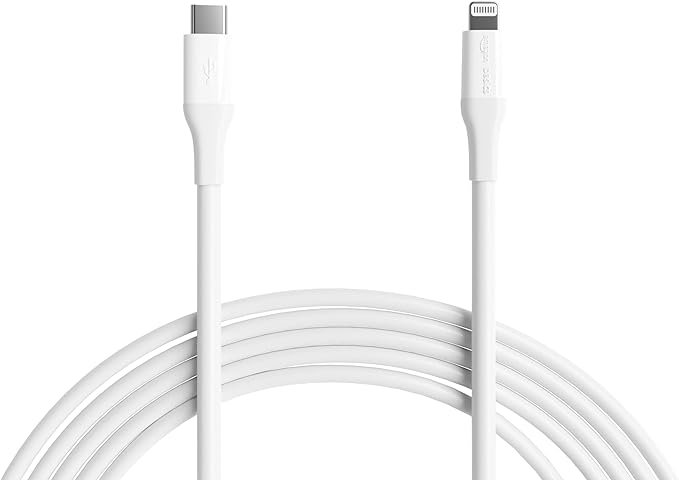 Amazon Basics Cable USB-C a Lightning, MFi, 3 m, Blanco 🔌