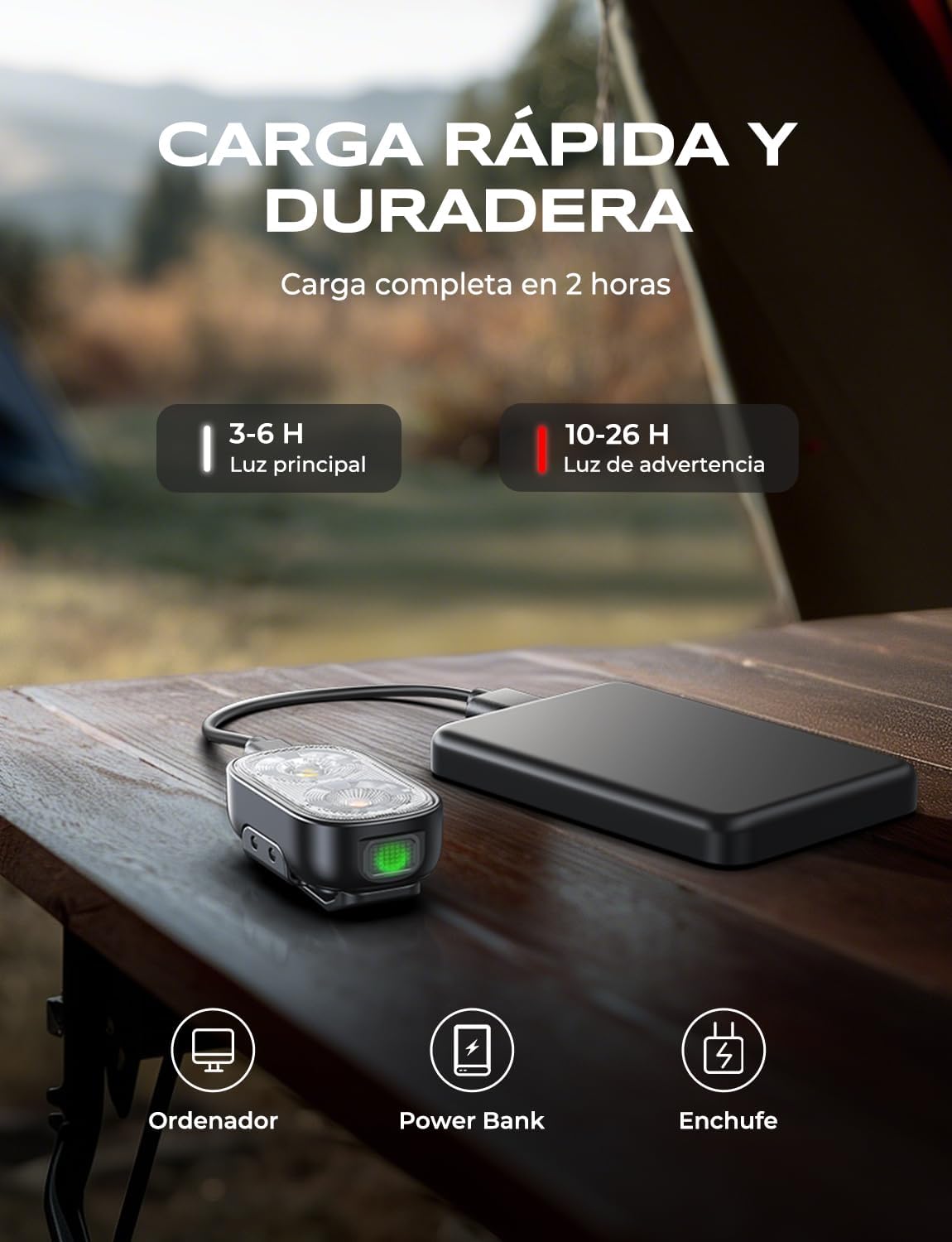 Thumbnail 5 de Glangeh Mini Linterna Recargable 500LM 10 Modos Clip 🔦