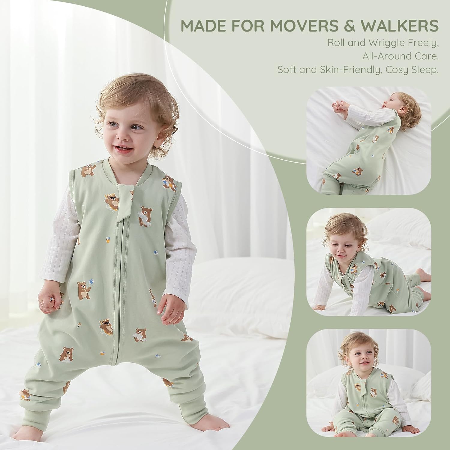 Thumbnail 5 de Mosebears 1.0 TOG Cotton Baby Sleeping Bag – Unisex Sleep Sack for 2–3 Years (85–100 cm)
