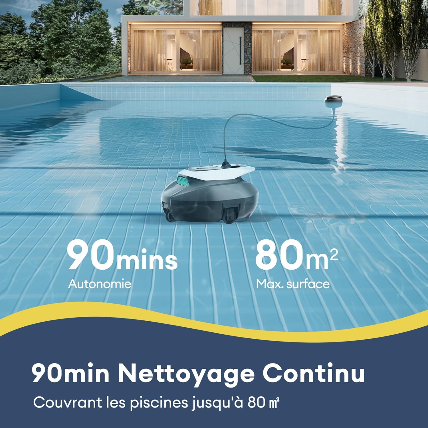Thumbnail 3 de Ultenic Pooleco 10s — Robot Piscine sans Fil 80㎡, Contrôle APP et Autonomie 90 min