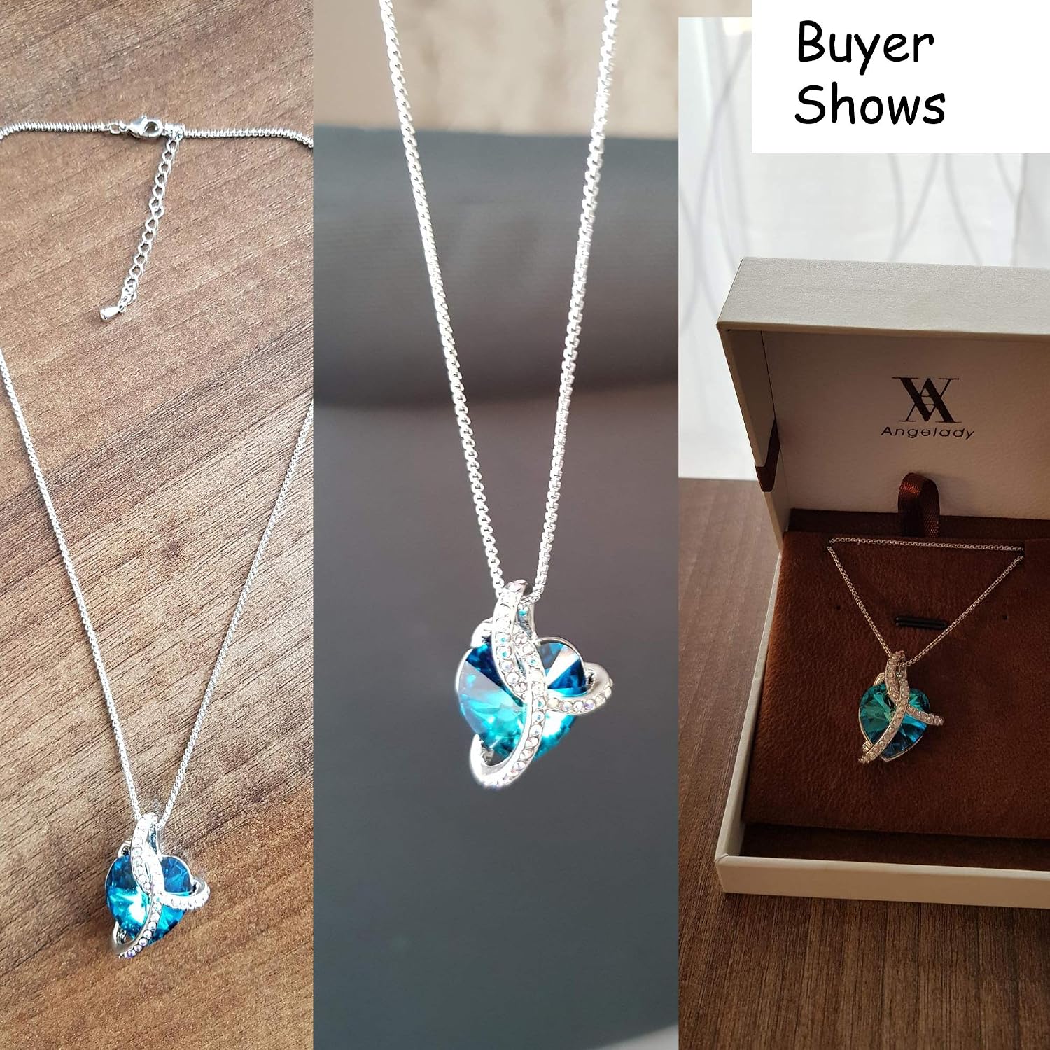 Detalle 2 de Angelady Collier Cœur Améthyste 18"+