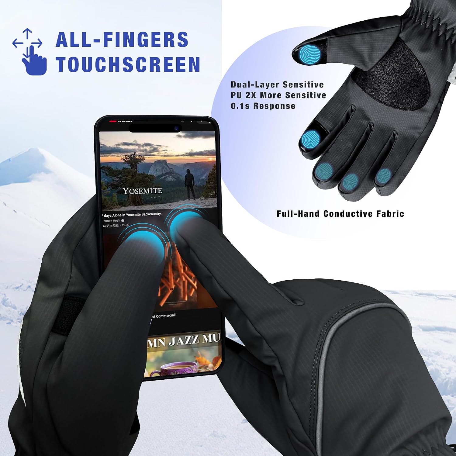 Thumbnail 4 de Origem Winterhandschuhe Damen Herren mit Touchscreen ⌚ 3M Thinsulate