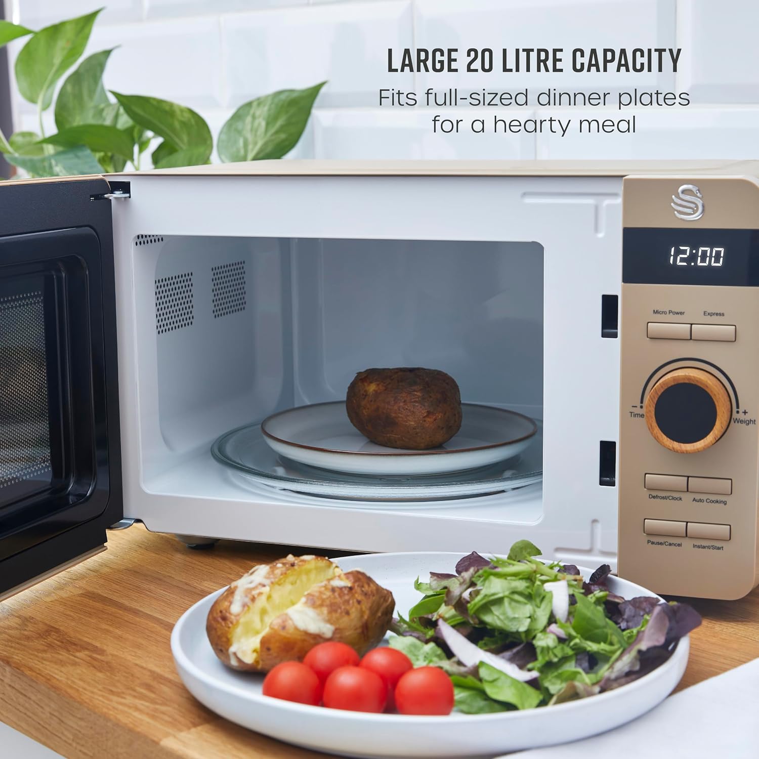 Detalle de Swan SM22036LOAT Nordic Digital Microwave 800W 20L