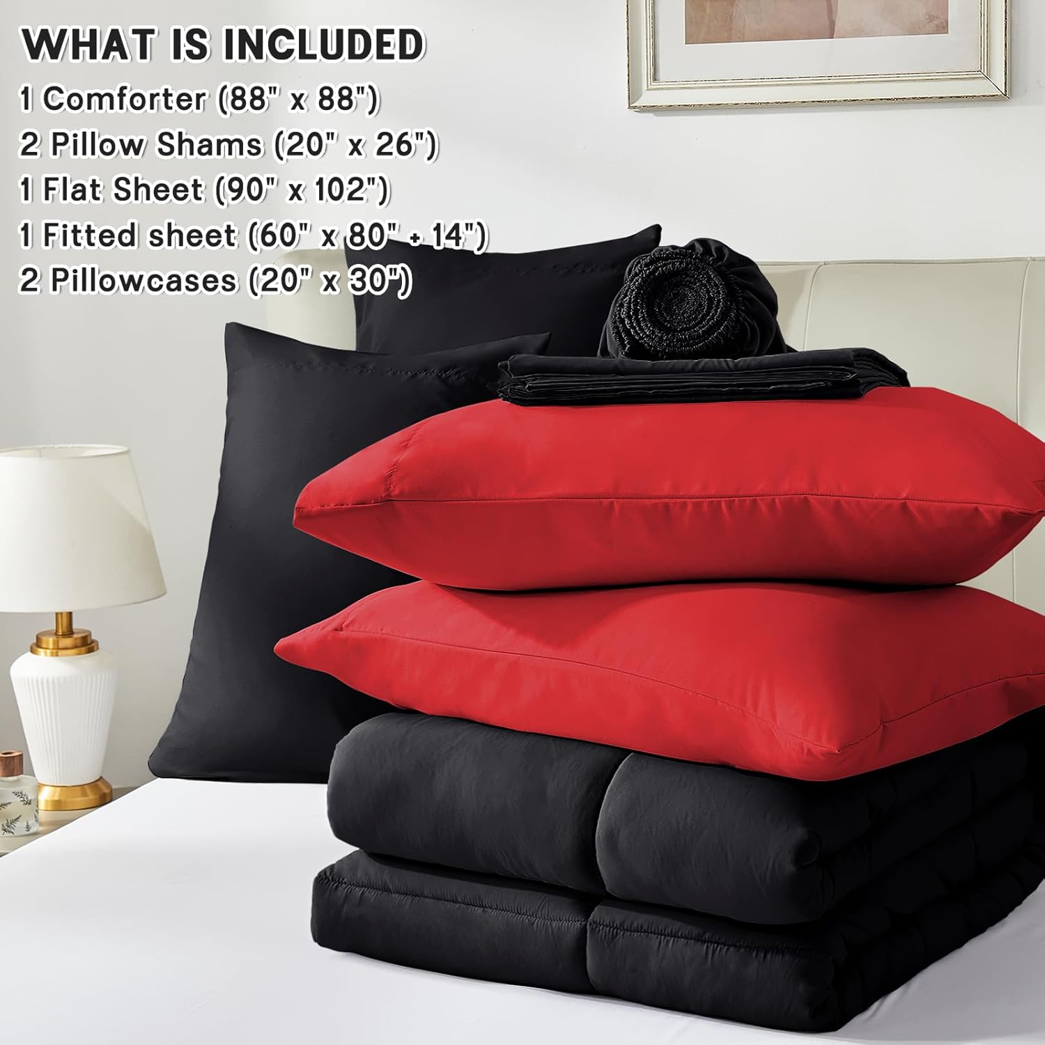Thumbnail 4 de Anluoer Queen Comforter Set 7 Piece: Reversible, Ultra-Soft, All-Season Bedding