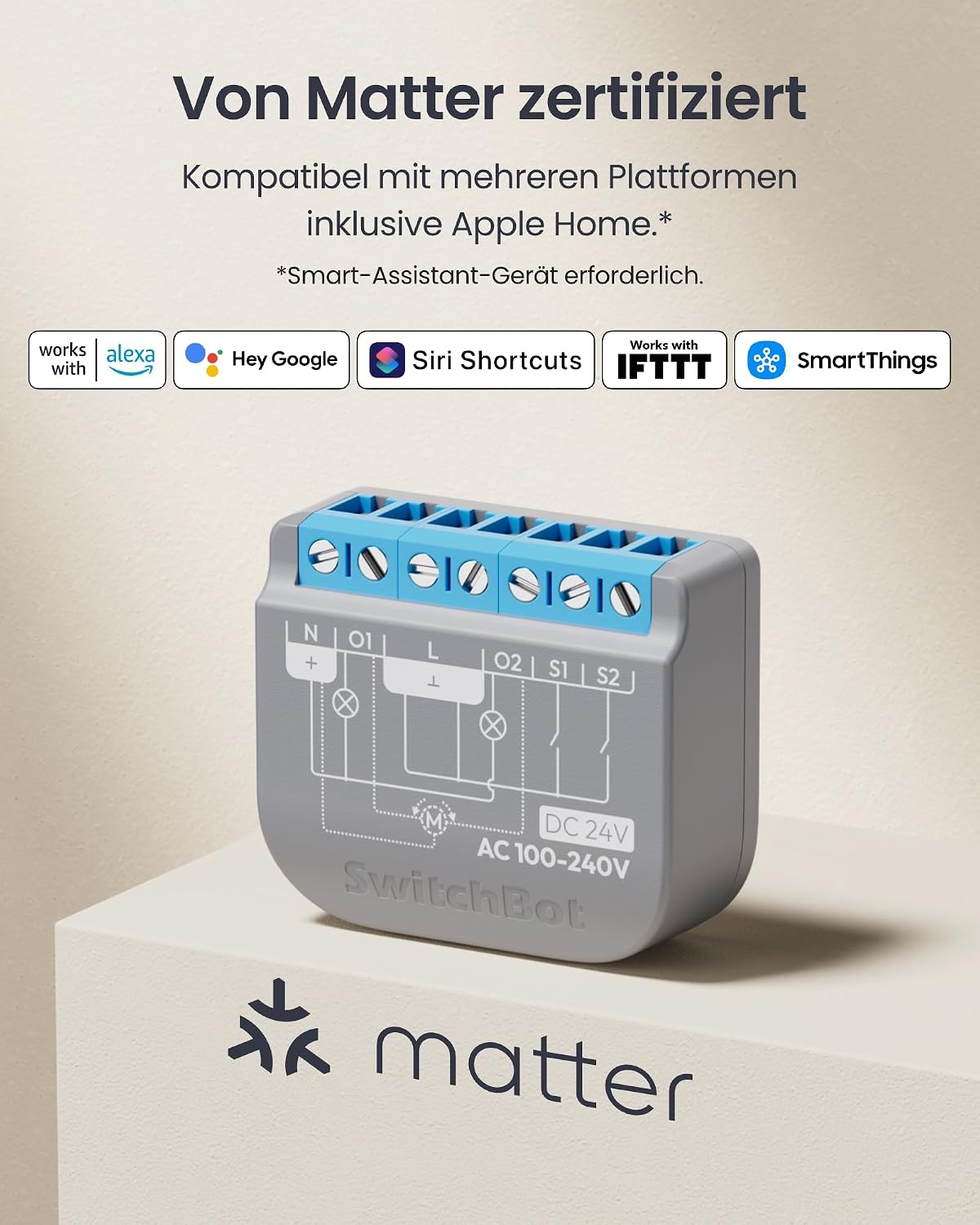 Detalle de SwitchBot WLAN Schalter 2PM (2er-Pack) mit Bluetooth-Repeater – kompatibel mit Alexa, Apple Home & Google Home