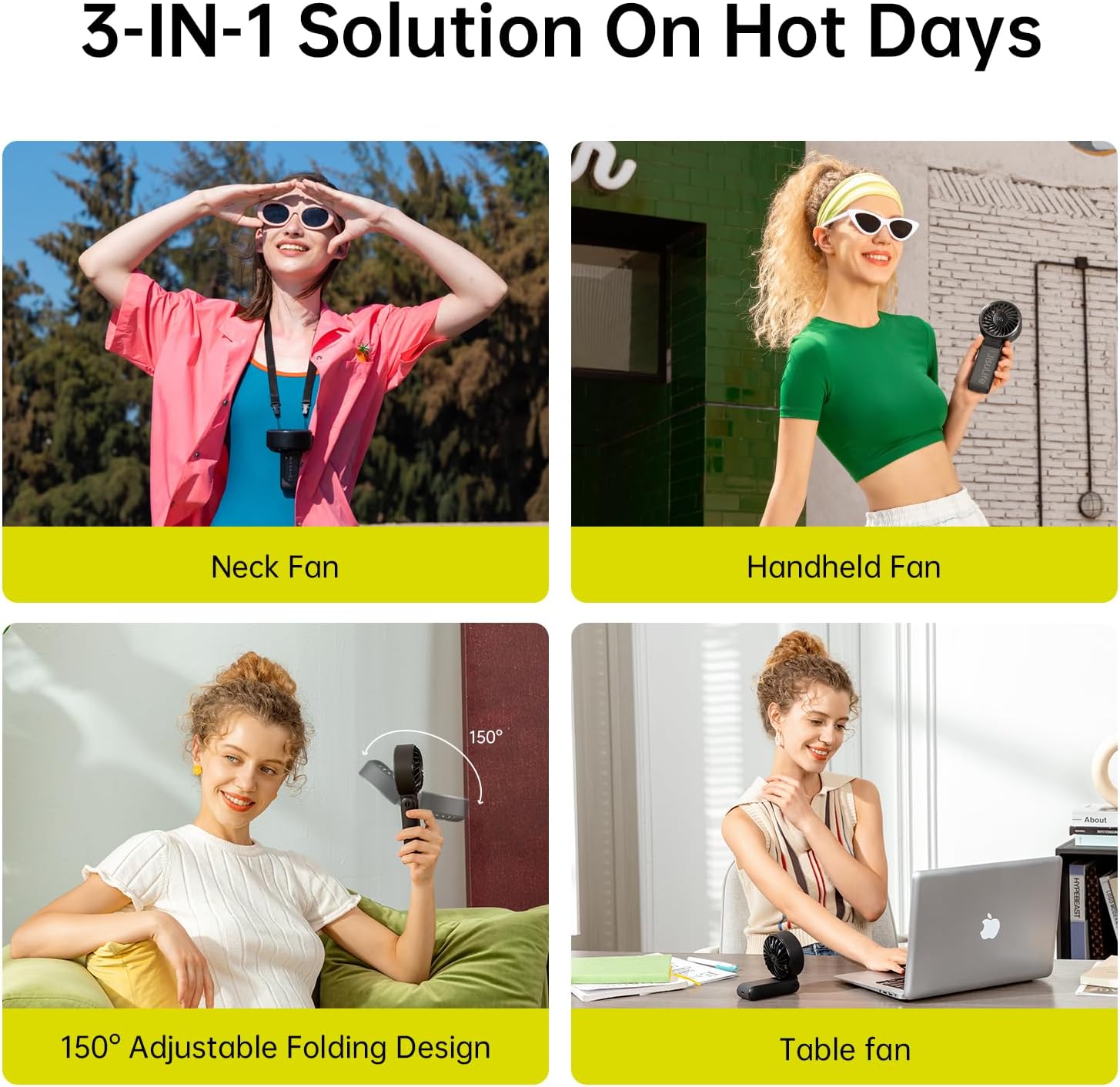 Thumbnail 1 de JISULIFE Handheld Fan – 3-in-1 Portable Fan with 12-Blade High-Power Motor and 5000mAh Battery