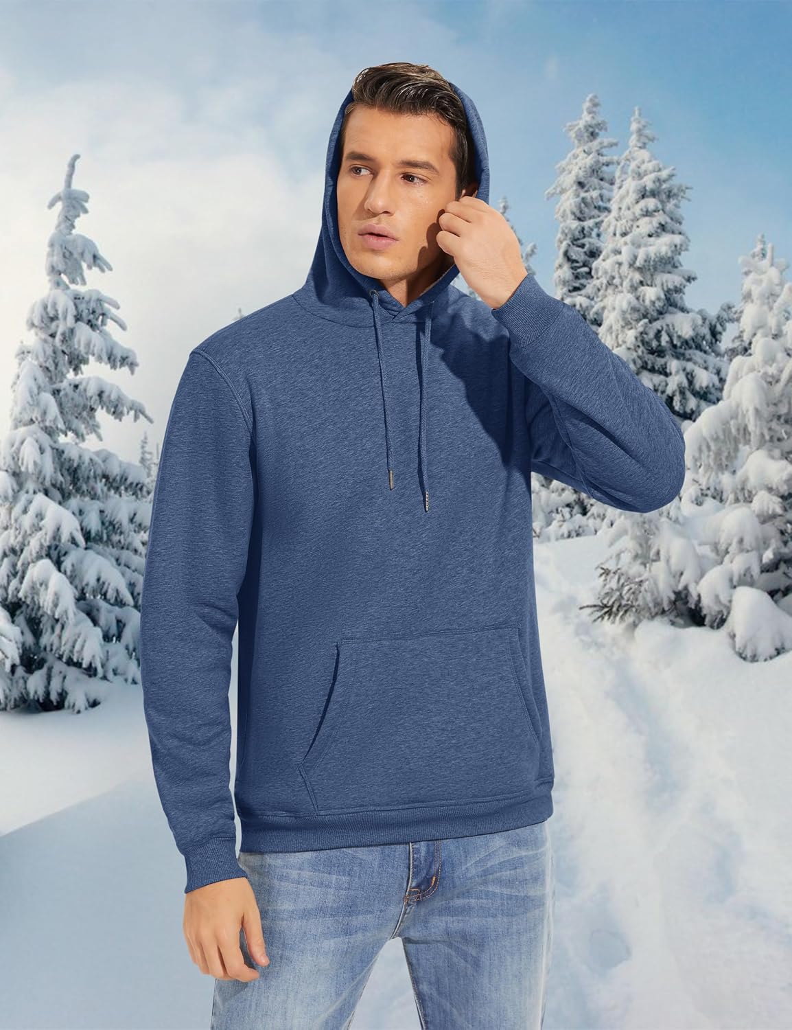 Thumbnail 6 de KEFITEVD Hoodie Herren Dicke Sherpa Fleece Winter