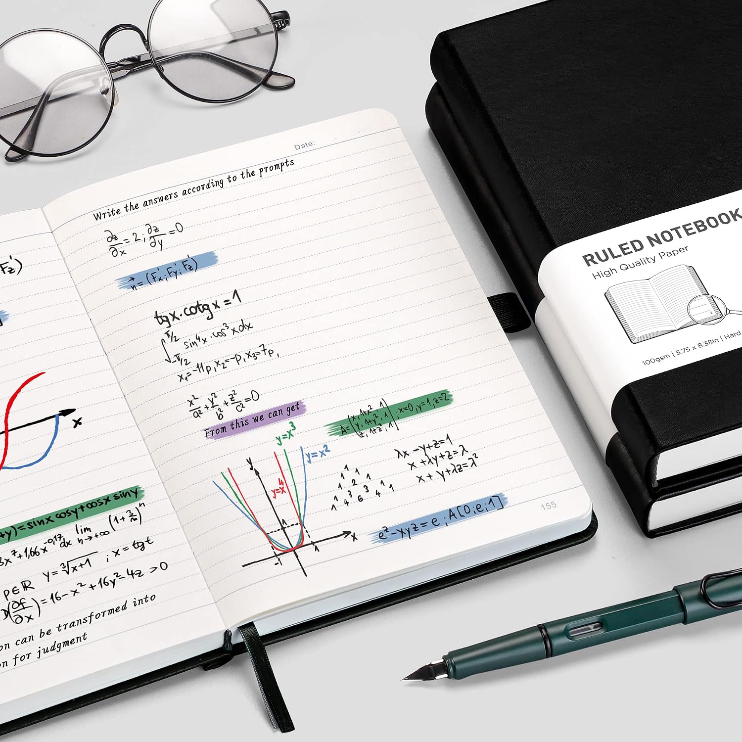 Thumbnail 6 de RETTACY Notebook A5: Lined Journal with 320 Pages and Faux Leather Hardcover