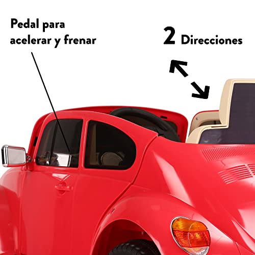 Detalle 2 de FAMOSA Beetle Rojo 12V coche eléctrico para niños