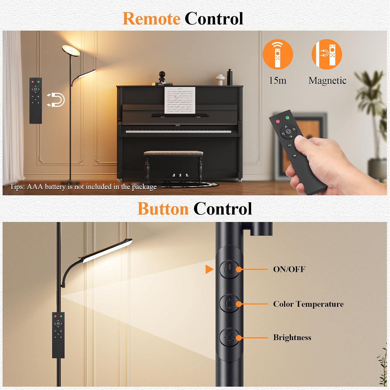 Thumbnail 6 de Uplighter Floor Lamp 42W dimmable standing lamp 🛋