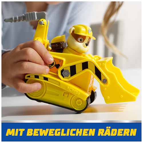 Detalle 2 de PAW Patrol Rubble-Figur mit Bulldozer-Baufahrzeug – ab 3 Jahren