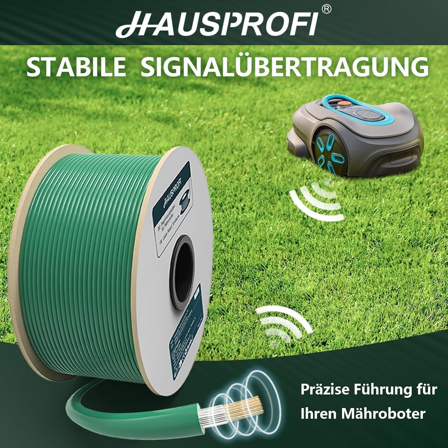 Detalle de HAUSPROFI 350 m Universal Begrenzungskabel für Mähroboter (ø 2,7 mm) aus verzinntem Kupfer