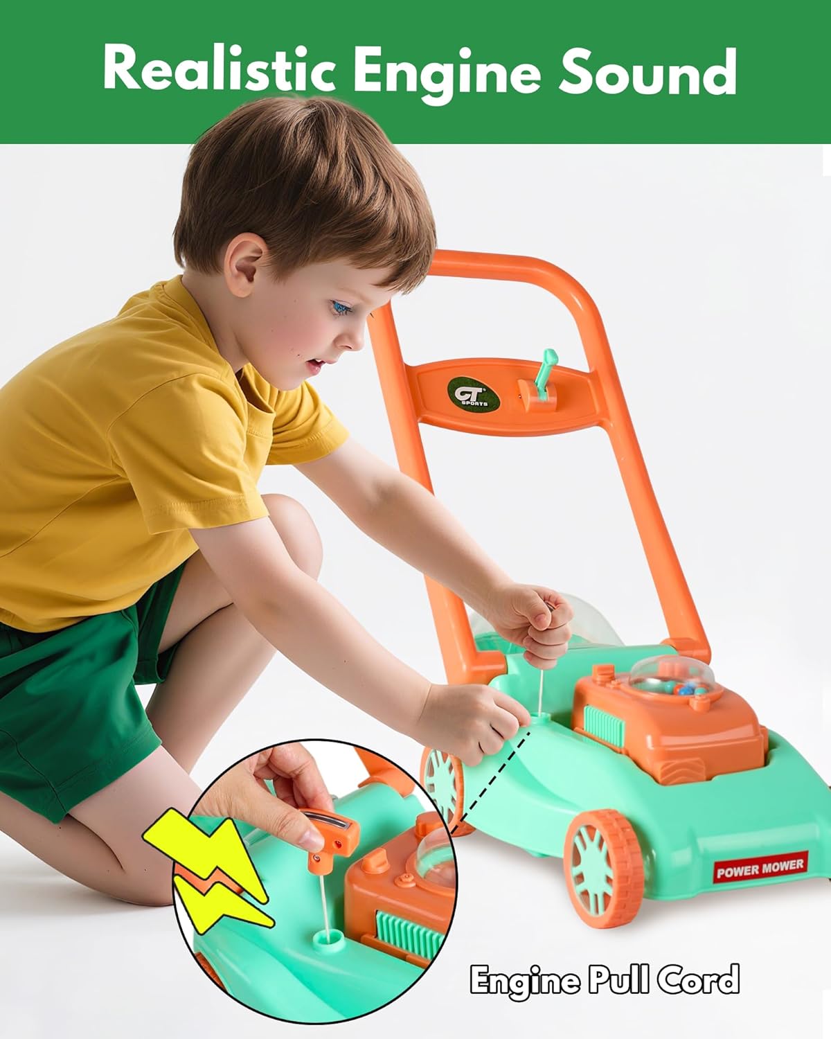 Thumbnail 5 de Kids Lawn Mower Toy with Realistic Grass-Cutting Action (No Batteries) for Ages 3–6
