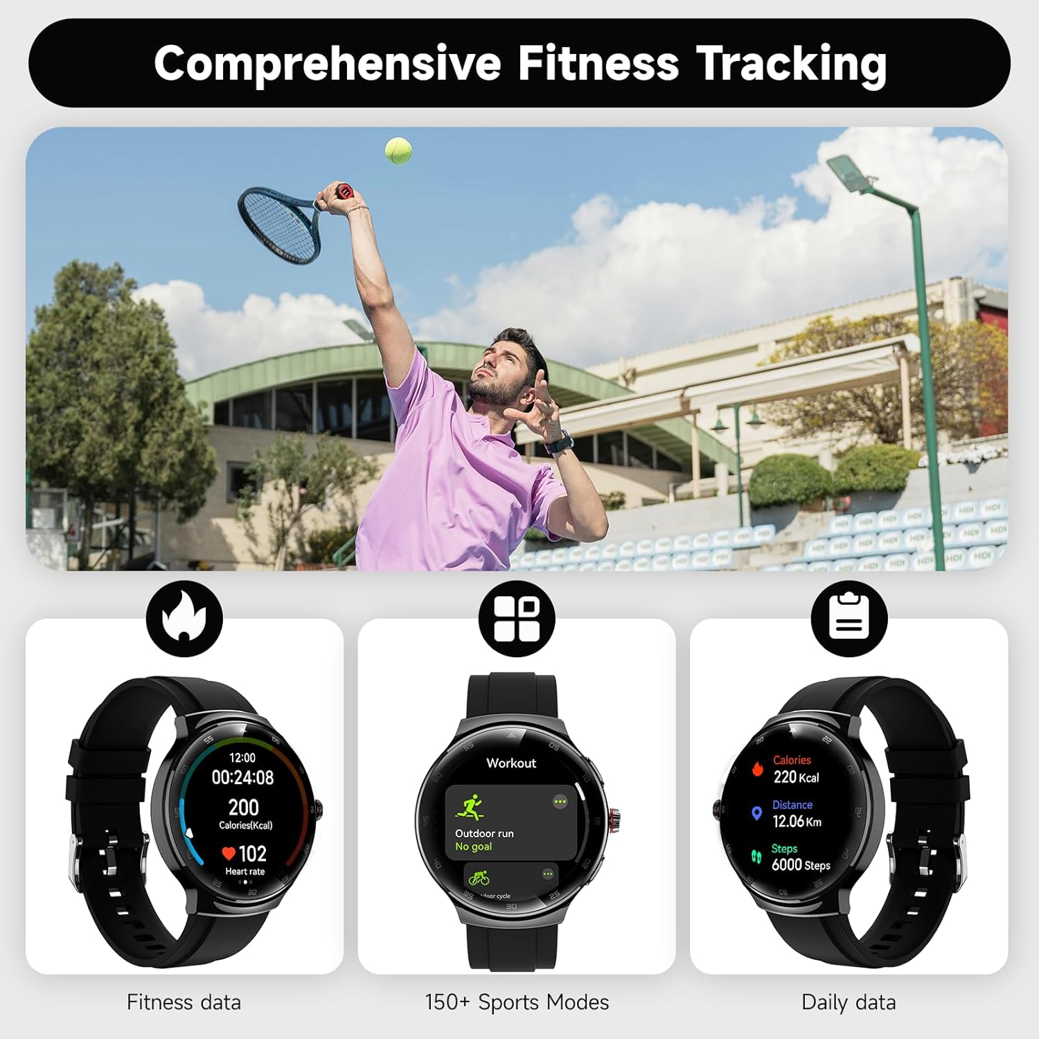 Thumbnail 6 de cyanyu Smart Watch for Men and Women with 1.43" AMOLED Curved Screen