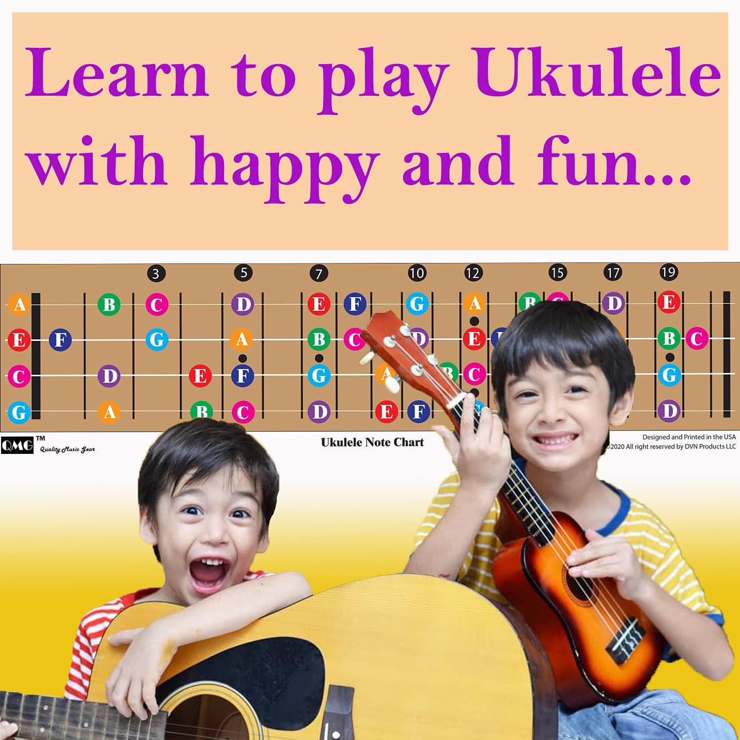 Detalle 2 de QMG Ukulele Fretboard Note Chart