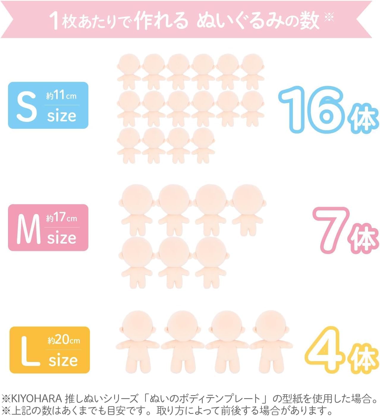 Detalle de 清原 推しぬい NUIF02-50 ぬいクロスボア さくらミルク 145cm幅×50cmカット