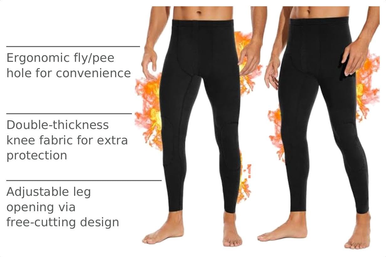 Detalle 2 de SIMIYA Men's Thermal Long Johns, Polyester Blend