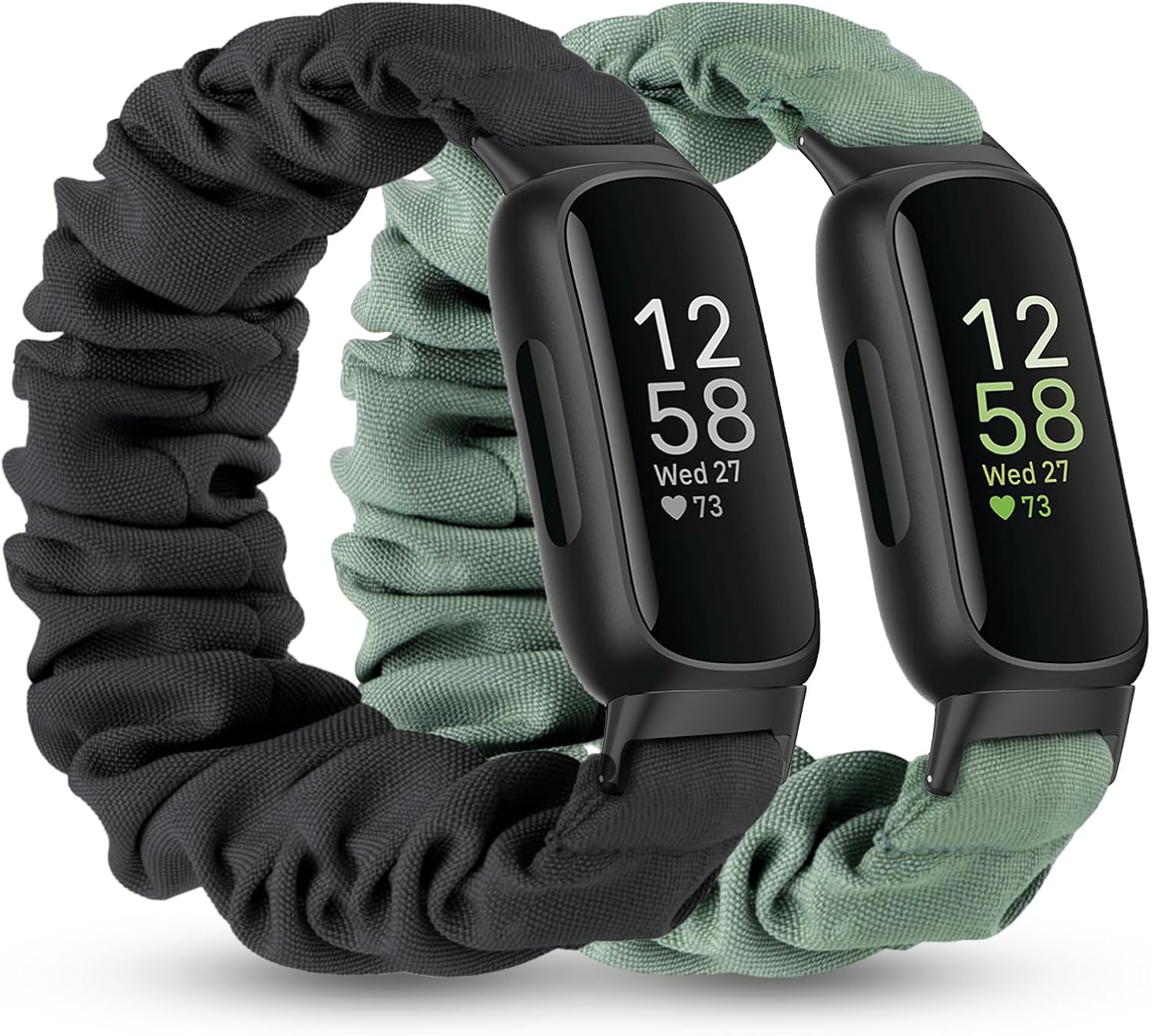 Thumbnail 6 de Folavii Fitbit Inspire 3/Inspire 2用シュシュバンド 2個セット 伸縮性布製