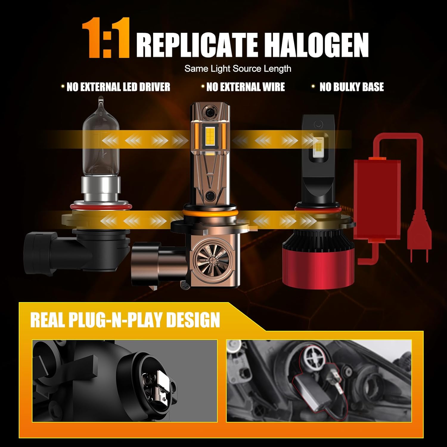 Thumbnail 2 de WAIXINGREN HB4 9006 LED Headlight Bulbs — 32000LM, 6500K, 100W, Pack of 2